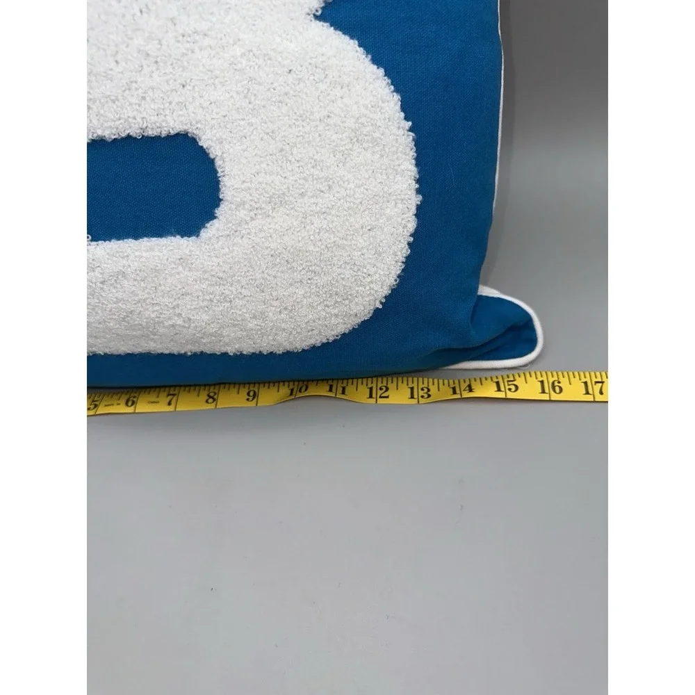 Pillowfort Letter B Throw Pillow Blue White Kids Room Decor Plush 16